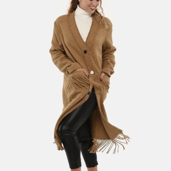 NWT Pinko Ancasti Tweed Boucle Overcoat in Italian size 40 (US S/4) - Picture 2 of 16